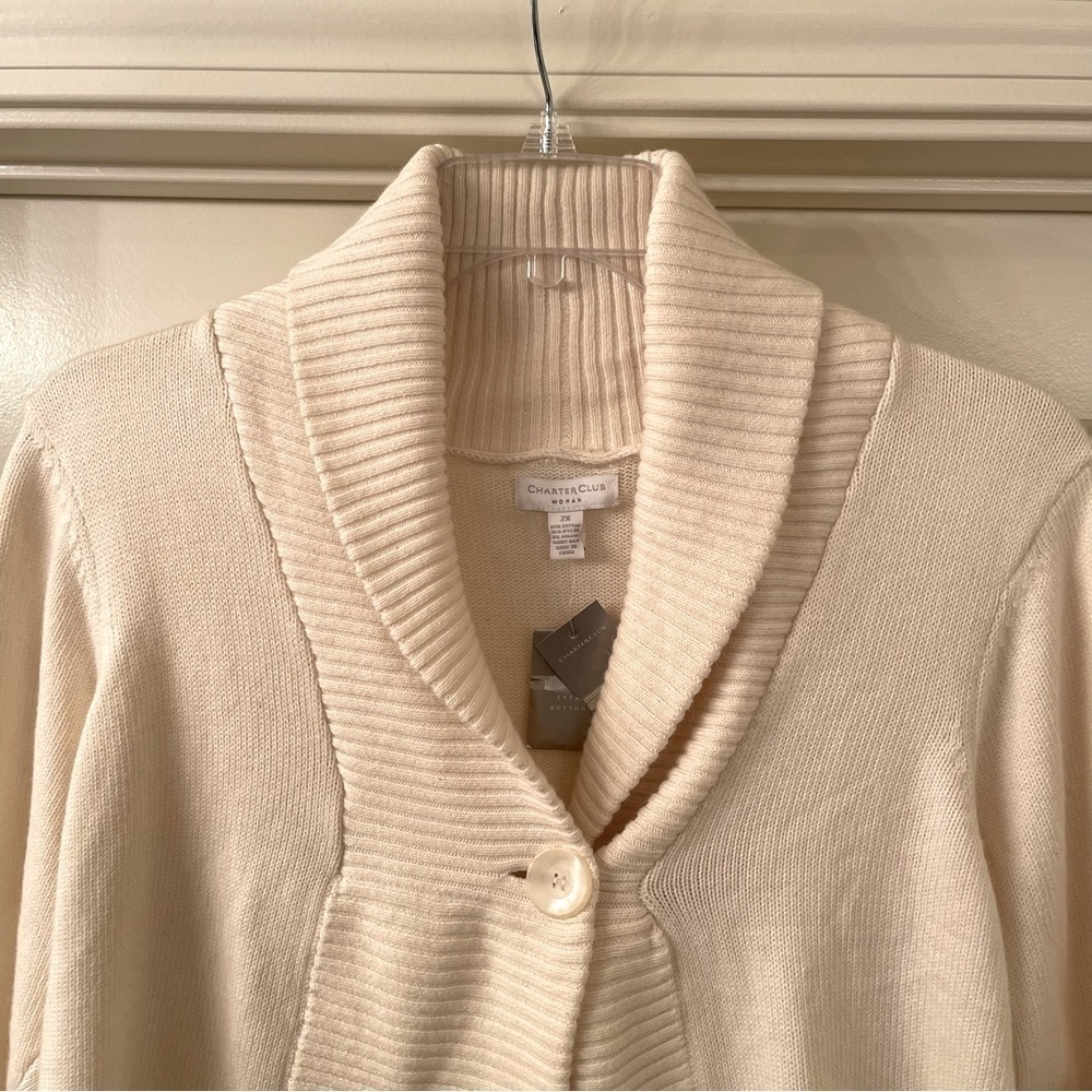 Quality Charter Club One Button Sweater Cardigan Jacket Size 2X (H12) - Picture 2 of 4
